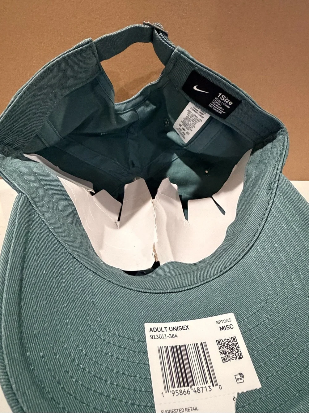 NIKE Unisex Green Solid Baseball Cap Hat, Adjustable One Size Casual